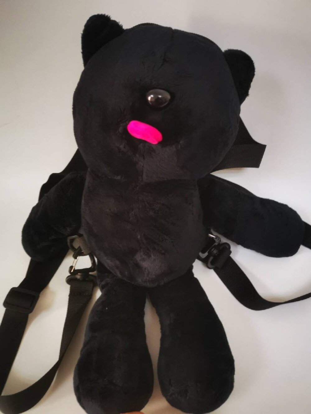 COMFORT Black Cat Plush Backpack Cute Casual Versatile Shoulder Bag for Women